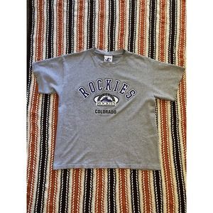 VTG Colorado Rockies T Shirt Men Medium Gray Logo Athletic Single Stitch